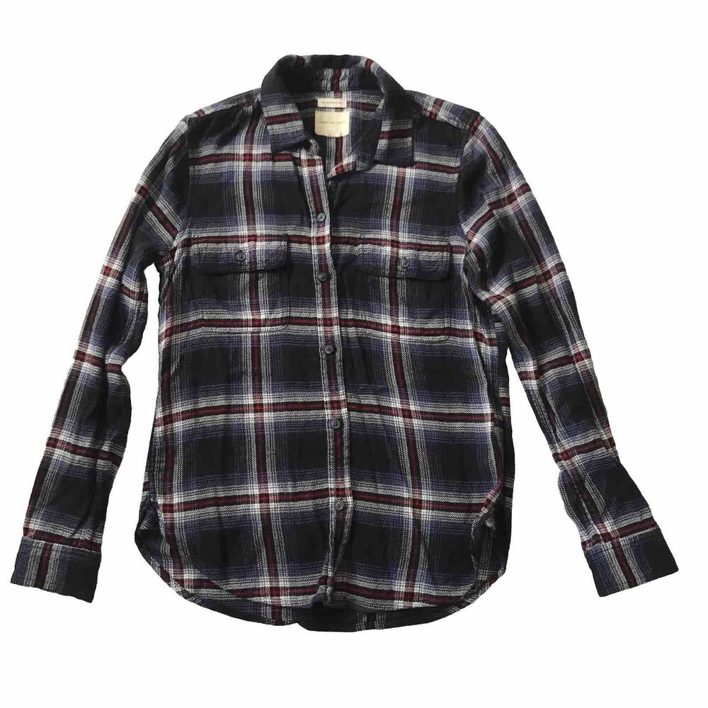 American Eagle Ahh-Mazingly Soft Flannel S Plaid Classic Fit Outdoor Grunge Cozy
